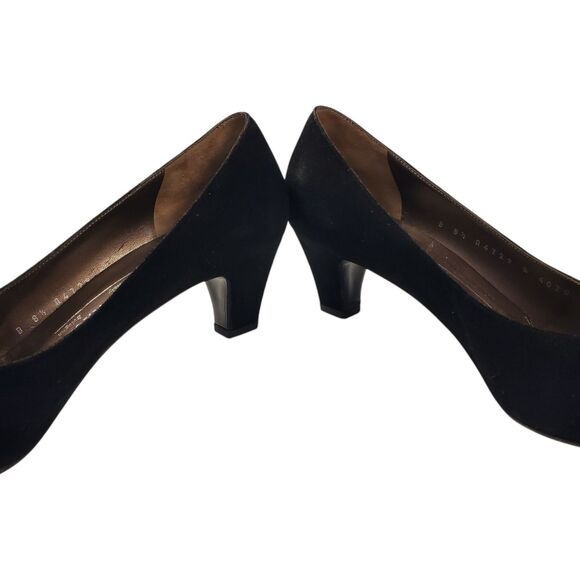 Vintage BRUNO MAGLI Shoes Womens 8.5 Black Velvet Pumps Bow Casual Formal A4729 - Picture 5 of 14